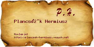 Plancsák Hermiusz névjegykártya